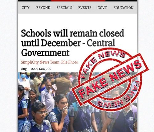Fact Check on Schools to be Closed till December