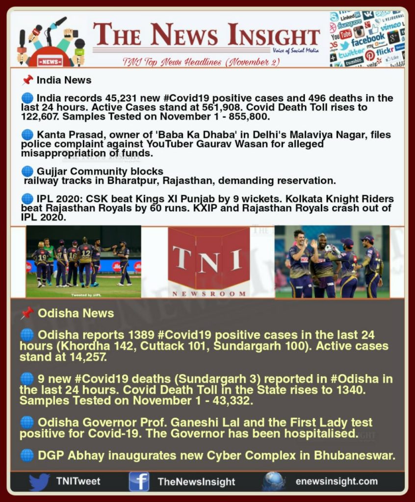 TNI Morning News Headlines – November 2, 2020