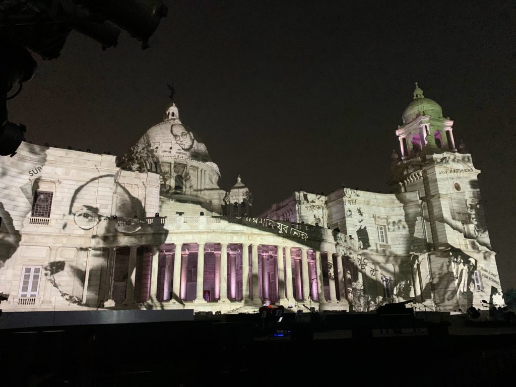 Projection Mapping show underway at the Victoria Memorial