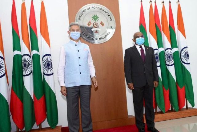 External Affairs Minister S Jaishankar holds talks with Maldives Foreign Minister Abdulla Shahid in Male.