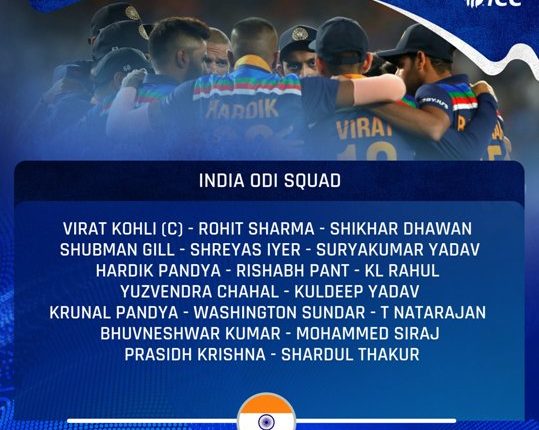 Team India squad for ODI series against England announced