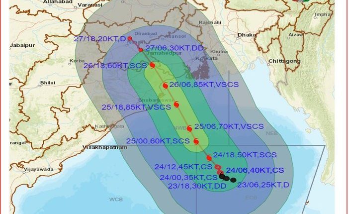 Cyclone Yaas Wind Warning for 26th May, 2021