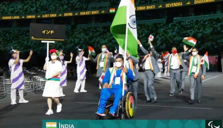 Javelin thrower Tek Chand was India's flag-bearer at the Tokyo Paralympics opening ceremony.