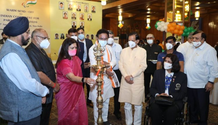 send off ceremony” of the Tokyo 2020 Paralympics Contingent of India