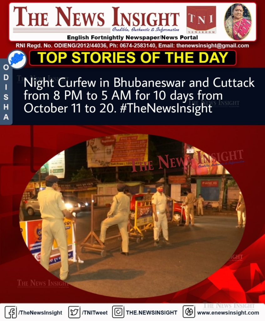 Night curfew timings changed in Bhubaneswar, Cuttack