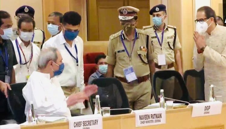 Odisha Chief Minister Naveen Patnaik addresses at review meeting called by Union Home Minister Amit Shah's on security situation & development projects in Naxal-hit areas.
