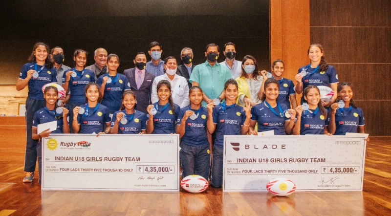 Odisha Government felicitated the Indian U18 Girls of Rugby India team for winning Silver medal in the Asian Rugby U18 Rugby7s Championship at Tashkent