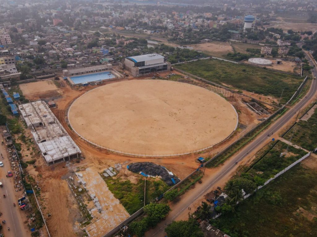 5T Secretary VK Pandian reviews progress of Jagannath Stadium in Puri
