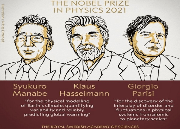 Three Laureates Syukuro Manabe, Klaus Hasselmann and Giorgio Parisi share 2021 Nobel Prize in Physics “for groundbreaking contributions to our understanding of complex physical systems.”