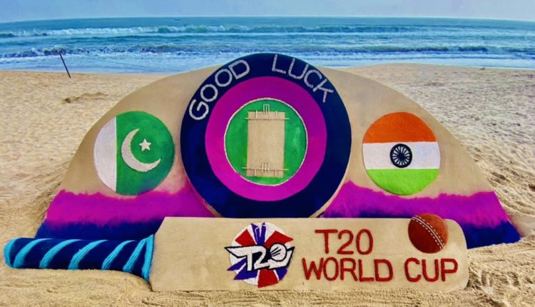 T20 World Cup-Sand artist Sudarsan Pattnaik creates sand art ahead of INDvPAK match