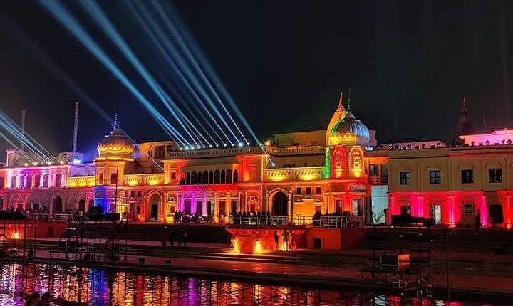 Laser show held in Ayodhya as part of Deepotsav celebrations.