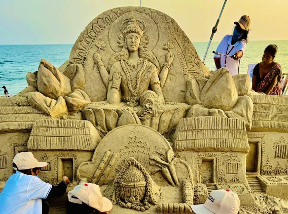 12th Edition of International Sand Art Festival begins at Konarak Chandrabhaga Beach