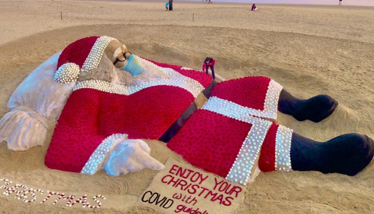 Sudarsan Pattnaik creates biggest sand art of Santa Claus on Christmas