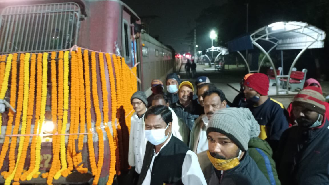 Bishweswar Tudu flagged off the Special Baripada-Puri train yesterday