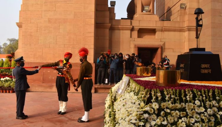 mar Jawan Jyoti merged with flame at National War Memorial to create one eternal flame for Martyrs.