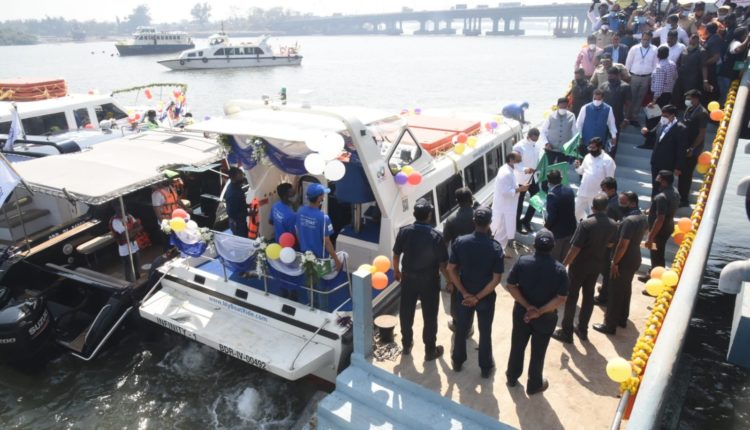 Union Minister Sarbananda Sonowal flags-off the ‘Most Awaited’ Water Taxi Service in Mumbai.
