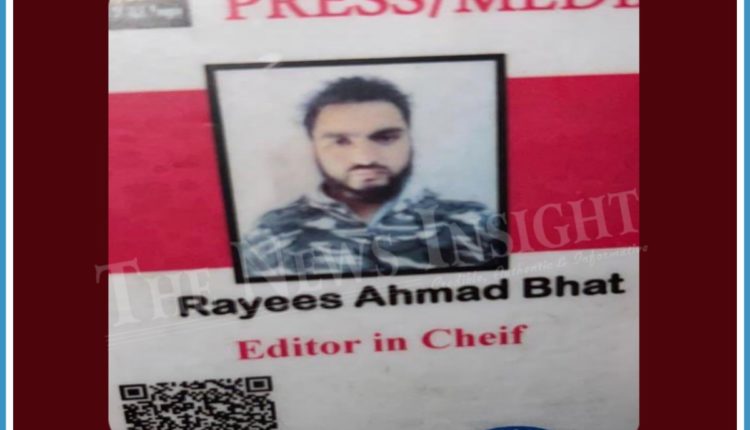 Journalist Terrorist Kashmir Srinagar Rayees Ahmad Bhat