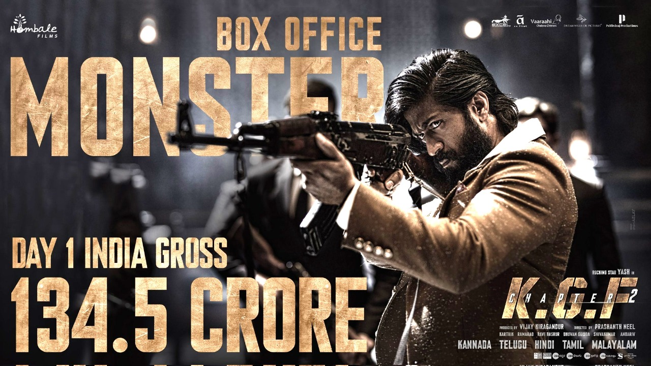 KGF-2 (Hindi) creates history; collects Rs. 53.95 Cr on Day 1