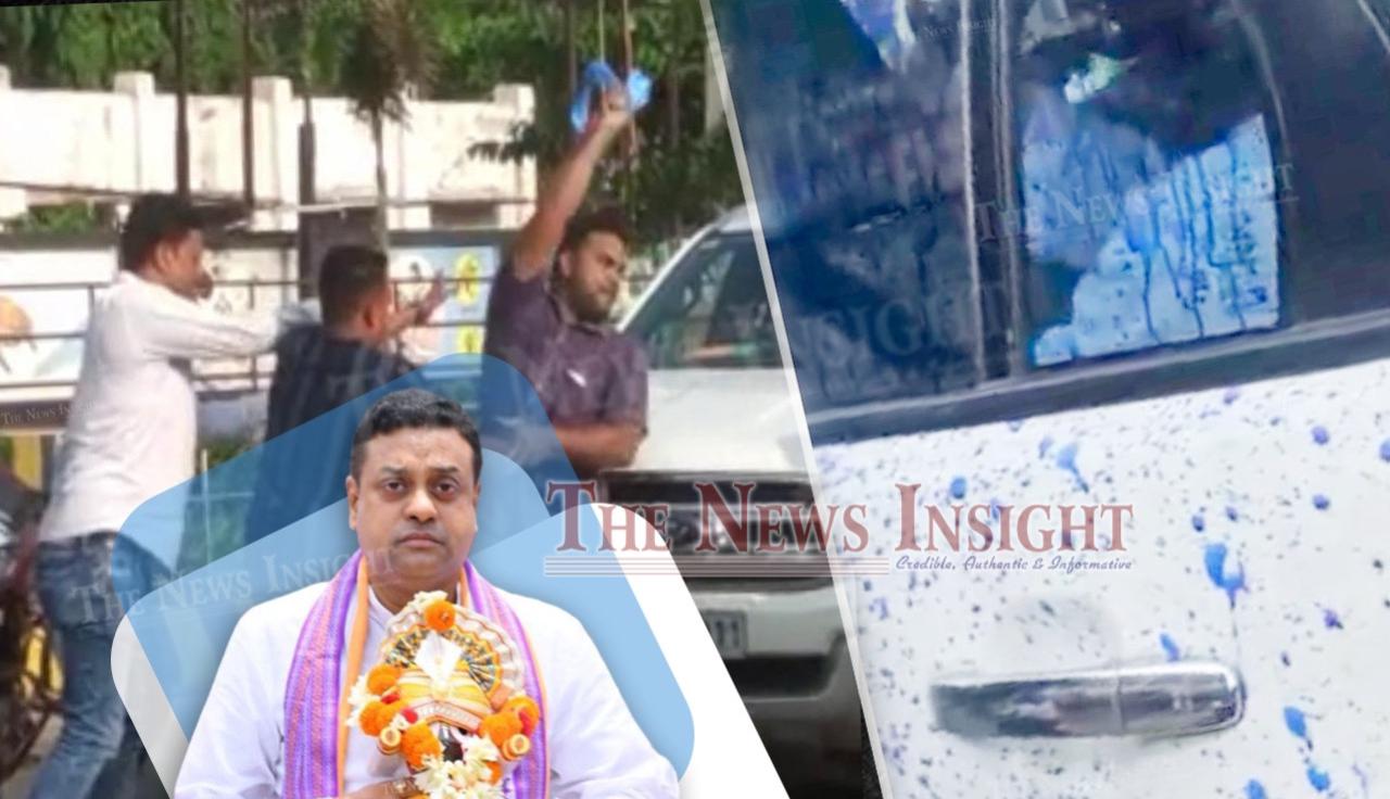 Sambit Patra attacked with ink and eggs in Puri