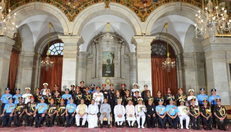 President Ram Nath Kovind presents Gallantry Awards at Defence Investiture Ceremony - 2022 at Rashtrapati Bhavan in New Delhi.