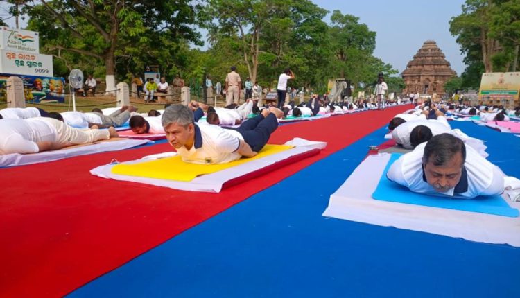 Union Minister Ashwini Vaishnaw leads International Day of Yoga from Sun Temple Heritage Site in Konark.