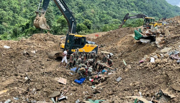 Manipur landslide-Death toll in the landslide that occurred in Manipur's Noney district rises to 20; 15 Territorial Army personnel and 5 civilians dead so far, 44 persons still missing.
