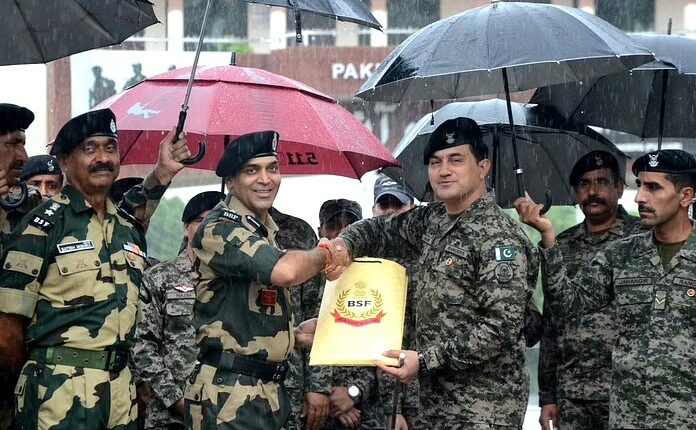 Border Security Force (BSF) and Pakistan Rangers exchanged sweets at the Attari-Wagah border on Independence Day.