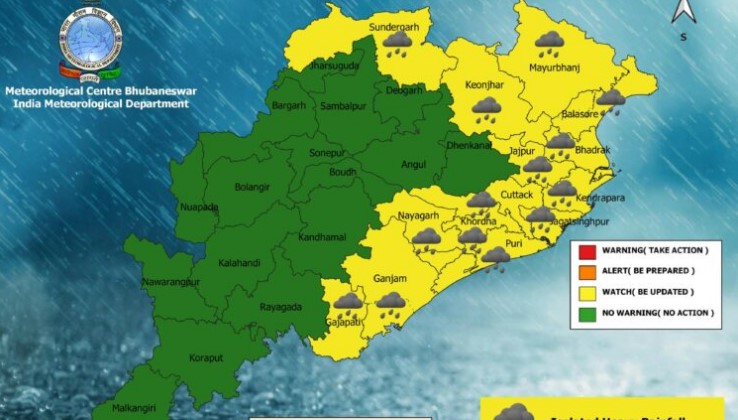 Odisha likely to experience heavy rainfall activity in the 14 districts