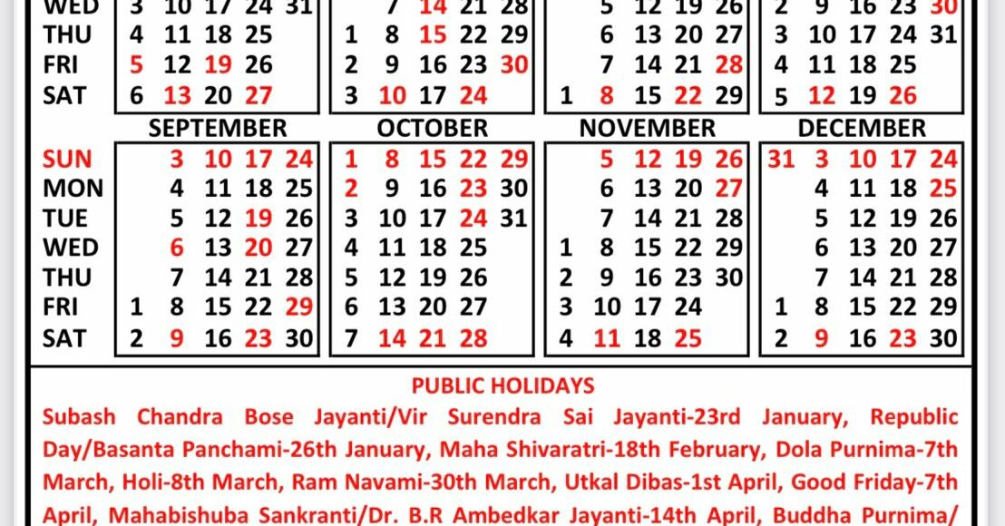Govt of Odisha Calendar 2023 Know List of Holidays The News Insight