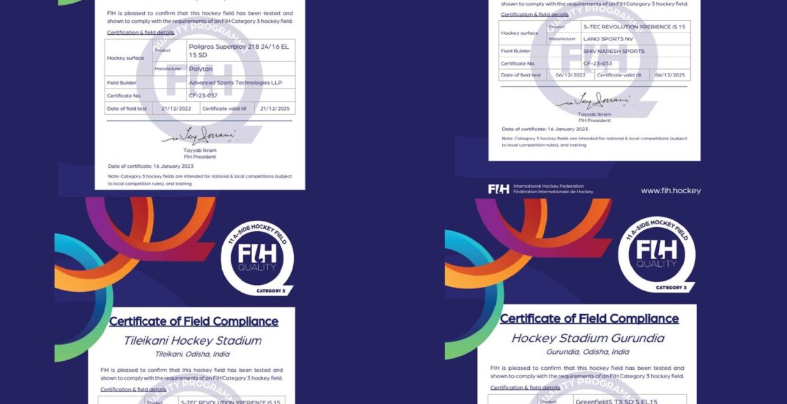 4 Hockey Stadiums in Sundargarh receive FIH Category Certification