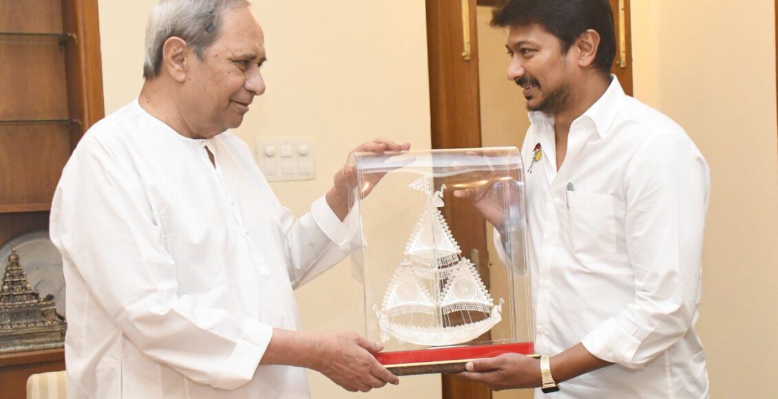 Tamil Nadu Minister for Youth Welfare and Sports Development Udhay Stalin meets Odisha CM Naveen Patnaik.
