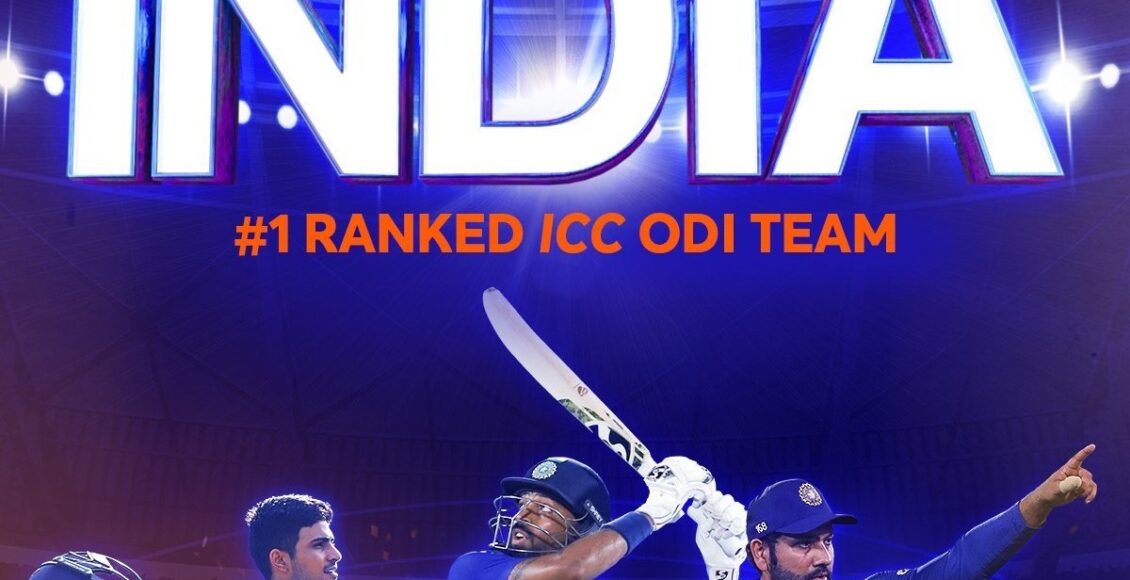 India rise to the top of the ICC Men’s ODI Team Rankings following their thumping 3-0 clean sweep over New Zealand.