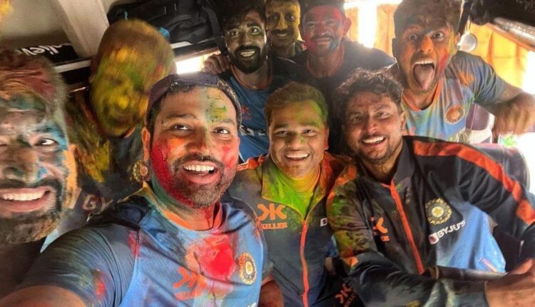 Team India celebrates Holi before they take on Australia in 4th Test match of the Border-Gavaskar Trophy, which will start on March 9 in Ahmedabad.