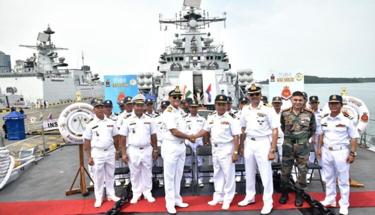 As part of the Indian Navy’s deployment to ASEAN countries, Indian Naval ships Delhi and Satpura are making a port call at Sihanoukville, Cambodi.