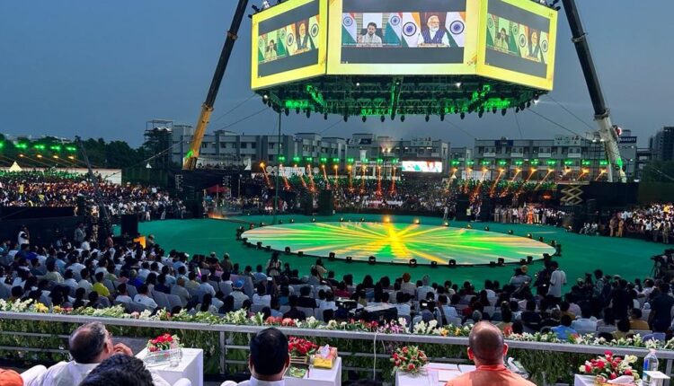Prime Minister Narendra Modi declares open the 3rd edition of Khelo India University Games in Lucknow, Uttar Pradesh.