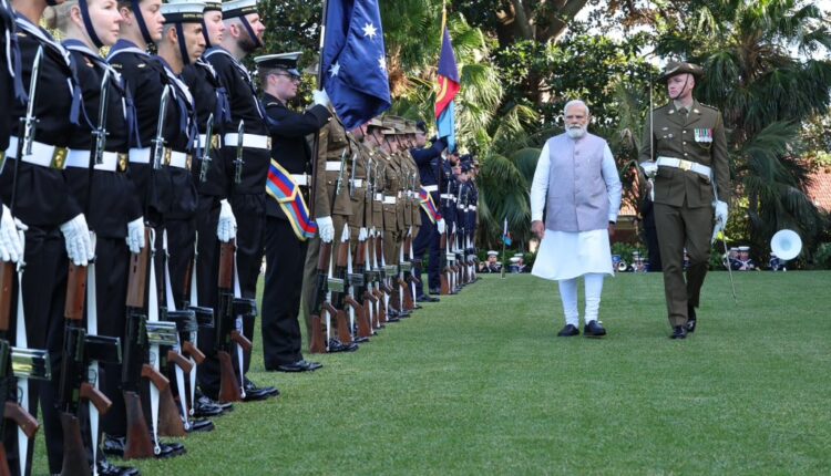 Prime Minister Narendra Modi was accorded a Ceremonial Guard of Honour at the Admiralty House in Sydney, Australia,