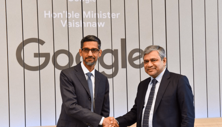 Union Minister Ashwini Vaishnaw met Google CEO Sundar Pichai at Google headquarter in California, US, discussed about Make in India program.