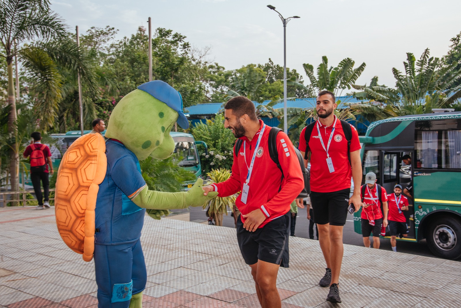 2nd National Inter State Senior Athletics Championships 2023 India And Lebanon Players Received A Heartwarming Welcome From Mascot Olly. 
