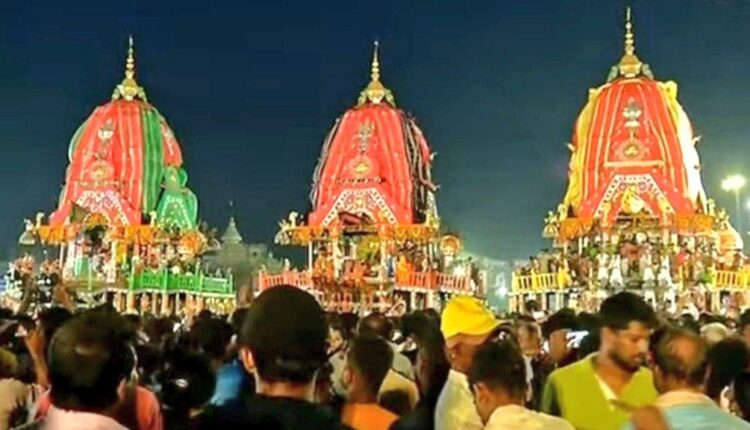 Bahuda Jatra concludes as all the three holy Chariots of Lord Sri Jagannath, Lord Sri Balabhadra and Goddess Devi Subhadra reached Singhadwar on time