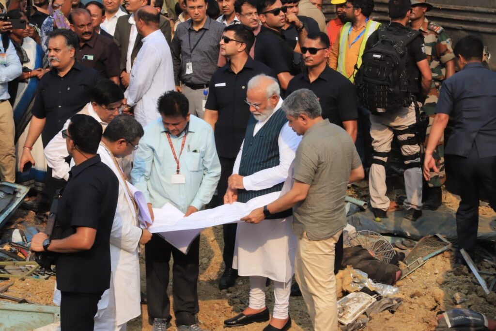 PM Modi visits Train Accident Site in Bahananga Balasore