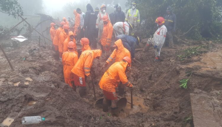 Maharashtra: NDRF continued its search and rescue operations at landslide-hit Irshalgad in Raigad. Raigad landslide toll rises to 22. 