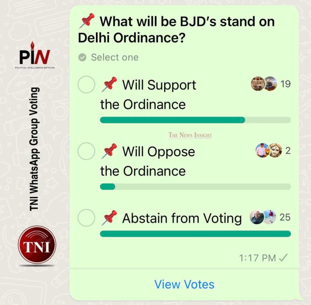 TNI WhatsApp Group Voting: BJD’s Expected Stand on Delhi Ordinance