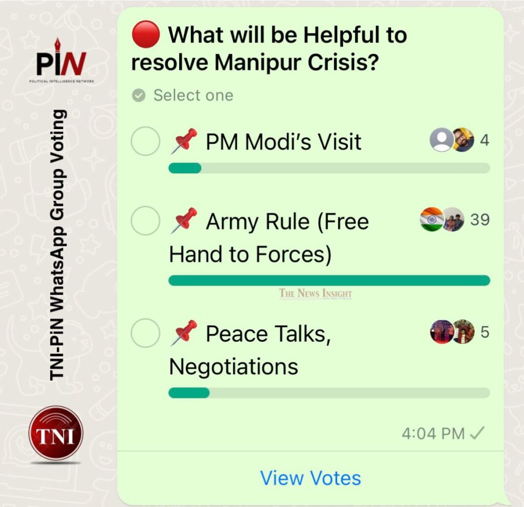 TNI WhatsApp Group Voting: What will be Helpful to resolve Manipur Crisis?