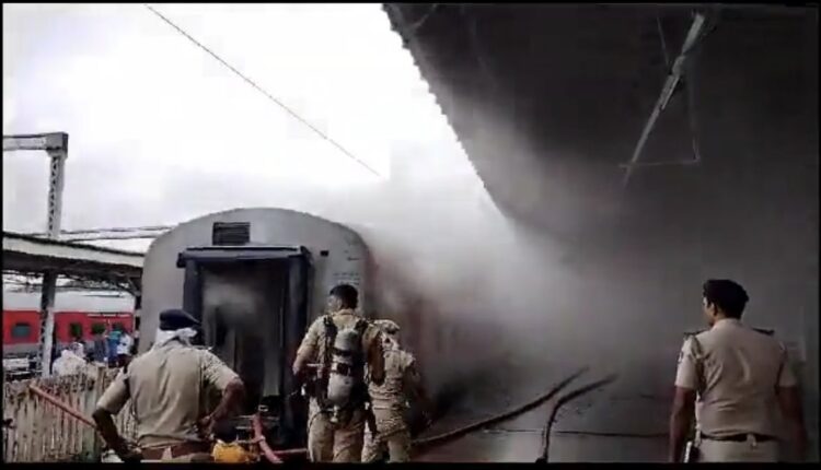 Bengaluru: Fire broke out in 2 coaches of Udyan Express after it reached Sangolli Rayanna Railway Station. None hurt.
