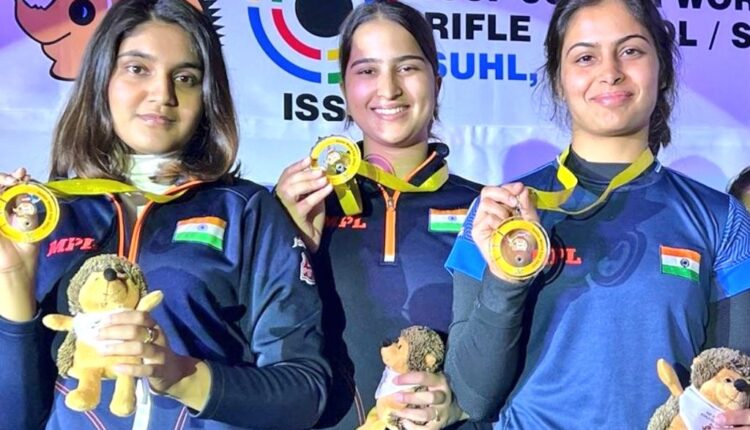 Hangzhou Asian Games: India's Manu Bhaker, Esha Singh and Rhythm Sangwan win GOLD in the Women's 25-metre Pistol team event.