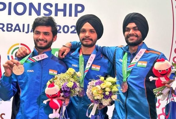 Hangzhou Asian Games: Sarabjot Singh, Shiva Narwal, and Arjun Singh Cheema win Gold in 10 metre Air Pistol Men's team event.