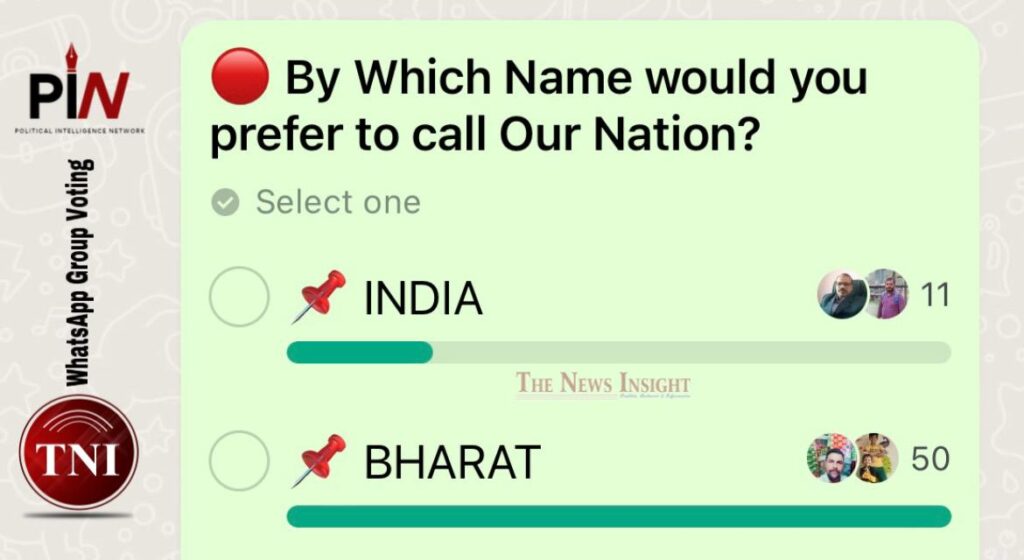 TNI WhatsApp Group Voting on renaming India as Bharat