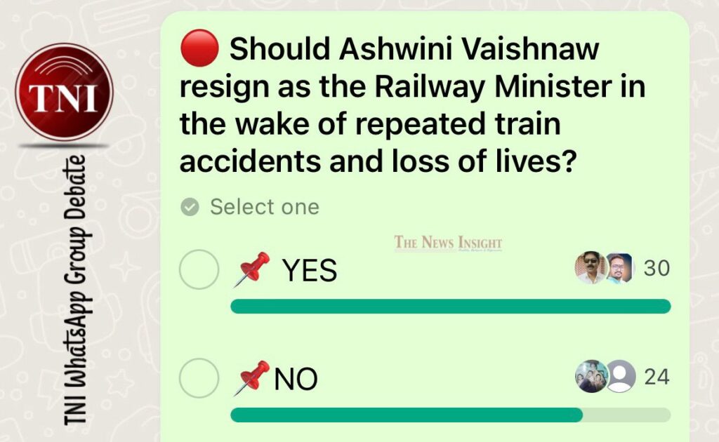 TNI WhatsApp Group Voting: Should Ashwini Vaishnaw Resign or Not?