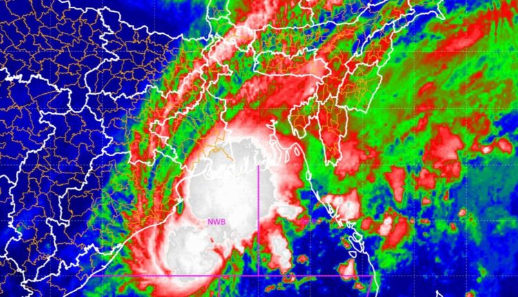 Cyclonic Storm “Hamoon” intensified into Severe cyclonic storm over Northwest Bay of Bengal, approximately 210 km east-southeast of Paradip.