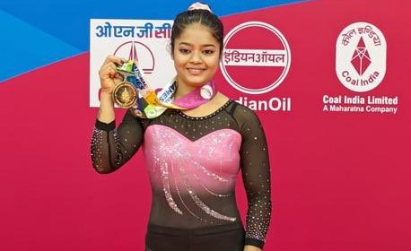Odisha Gymnast Pranati Nayak wins Gold Medal in Women's Artistic Gymnastics - All Round event at National Games in Goa.